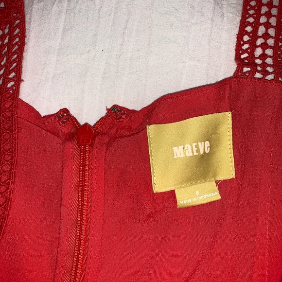 MAEVE ANTHROPOLOGIE Tisana Red Sleeveless Dress - Picture 2 of 3